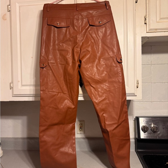 Womens faux Leather Pants in brown autumn fall - Picture 4 of 4